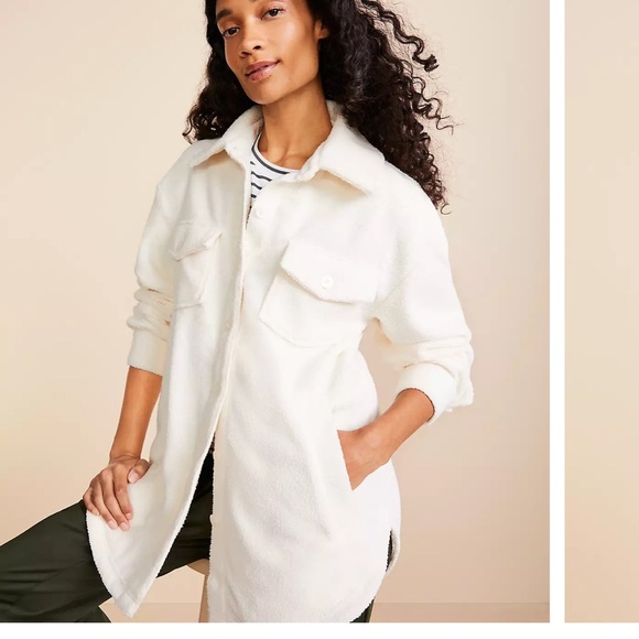 Lou & Grey Cozy Up Sherpa Shirt Jacket S - Picture 2 of 2